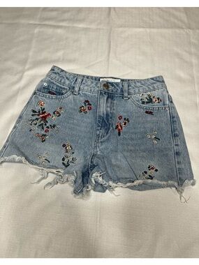 Banjara Shorts Boho 100% Cotton Floral Cutoff Denim - Bohemian Distressed Jorts
